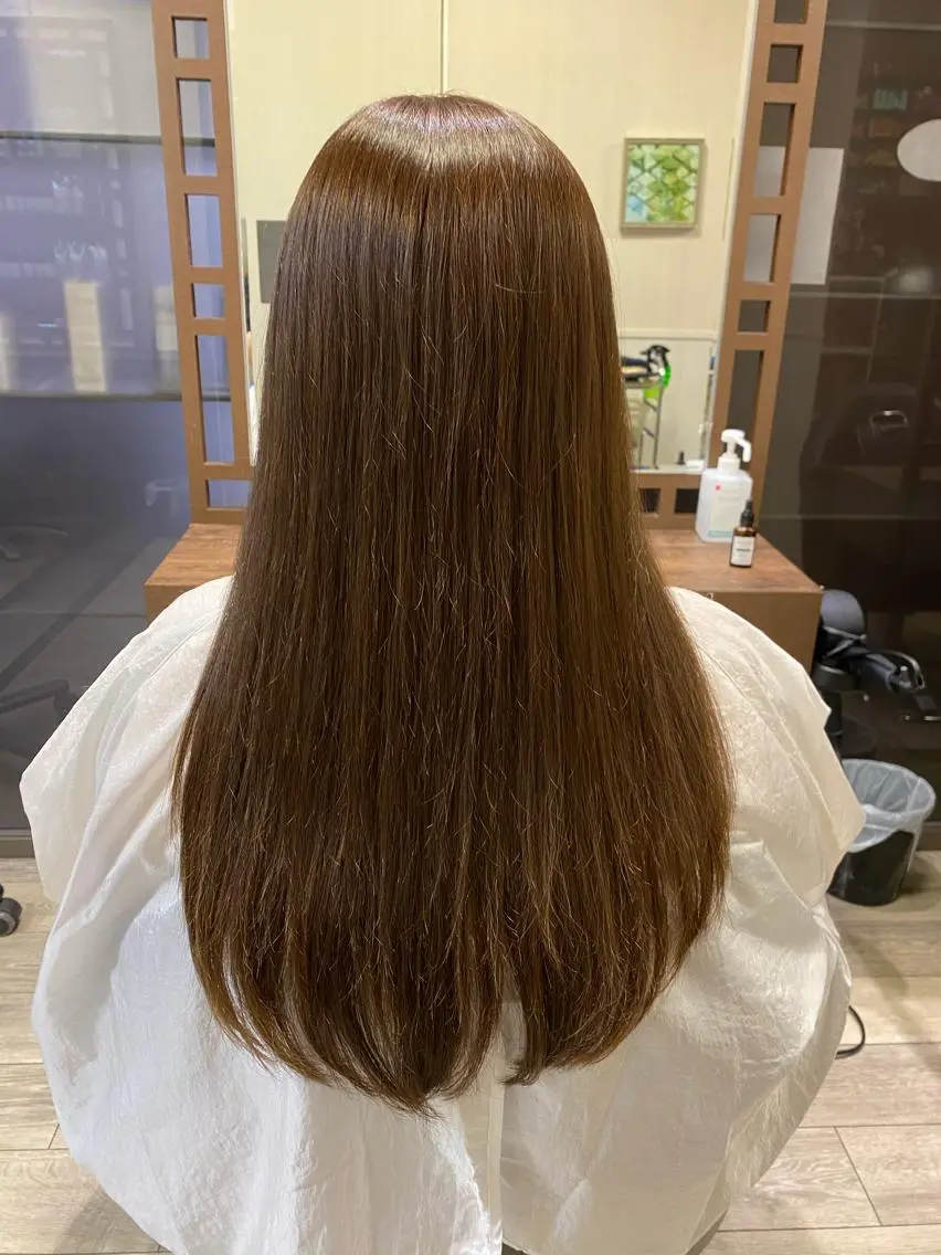 ロング カラー ベージュカラー 透明感カラー 吉田 茜のヘアスタイル