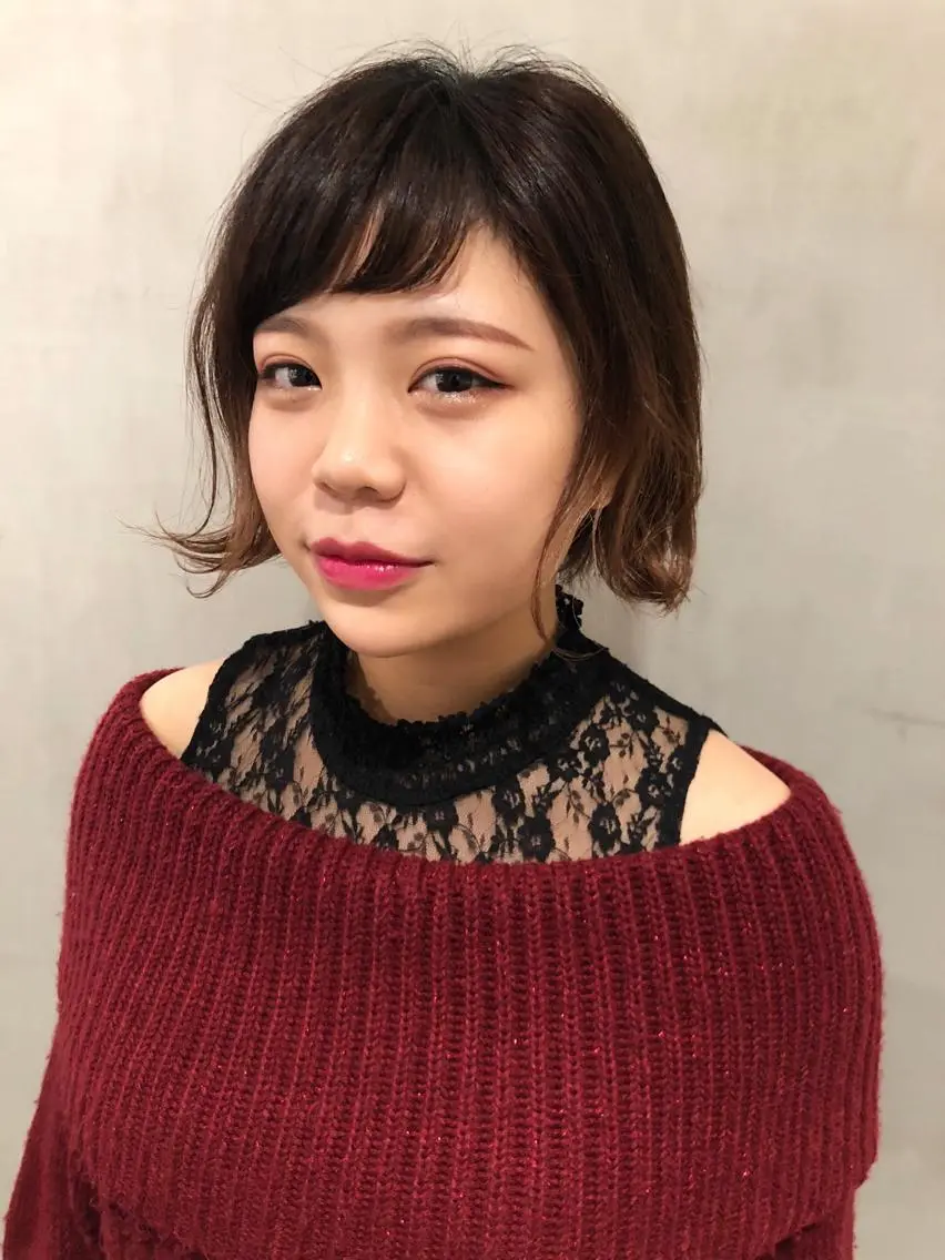 ショート カラー パーマ ボブ 大西 直人のヘアスタイル