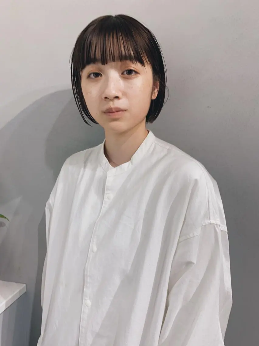 ショート カラー ボブパーマコテ巻き風 パーマNo1深江秀平のヘアスタイル