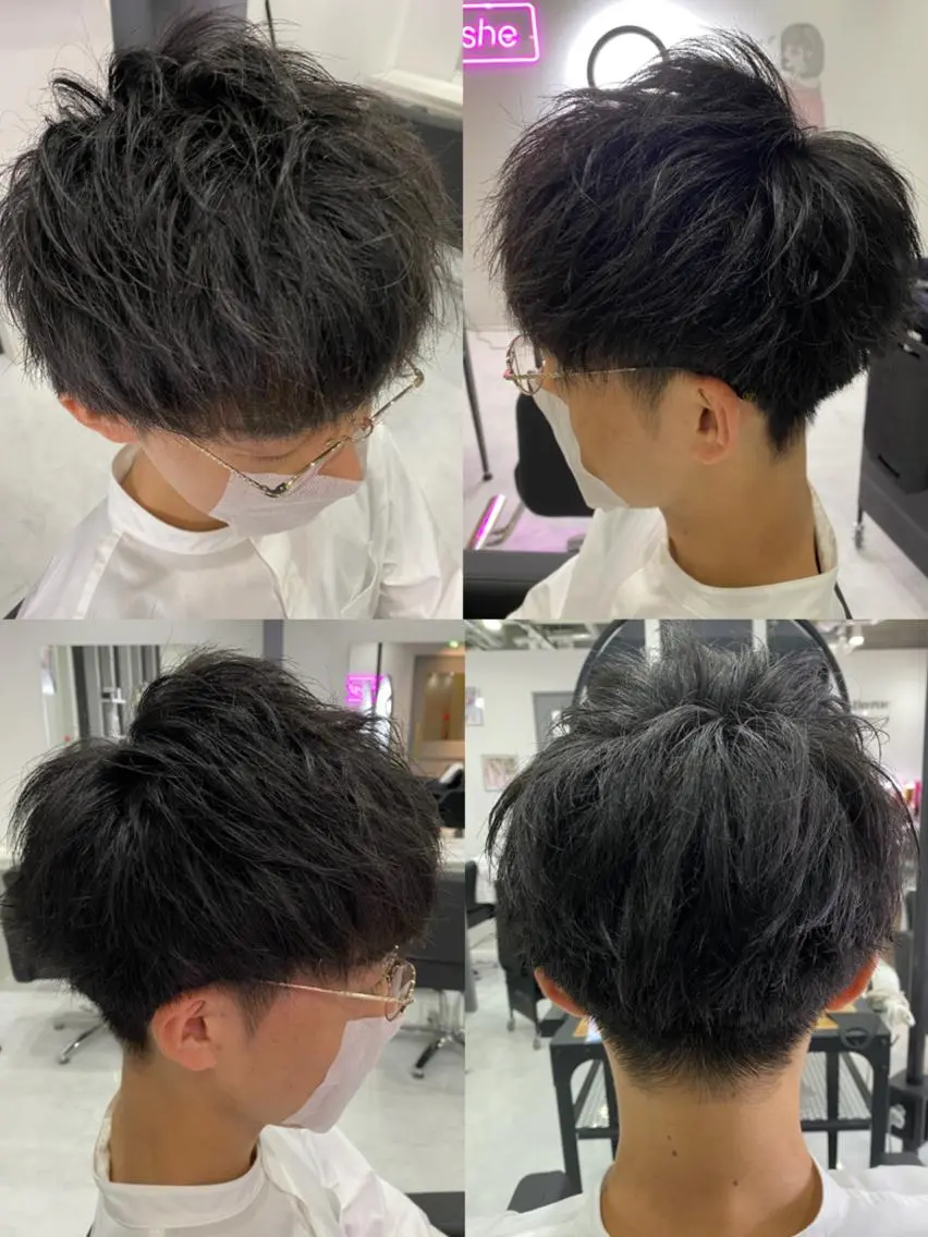ショート カラー パーマ ヘアアレンジ メンズ カット パーマ トリートメント 🔥メンズパーマ 特化 渡辺一翔のヘアスタイル