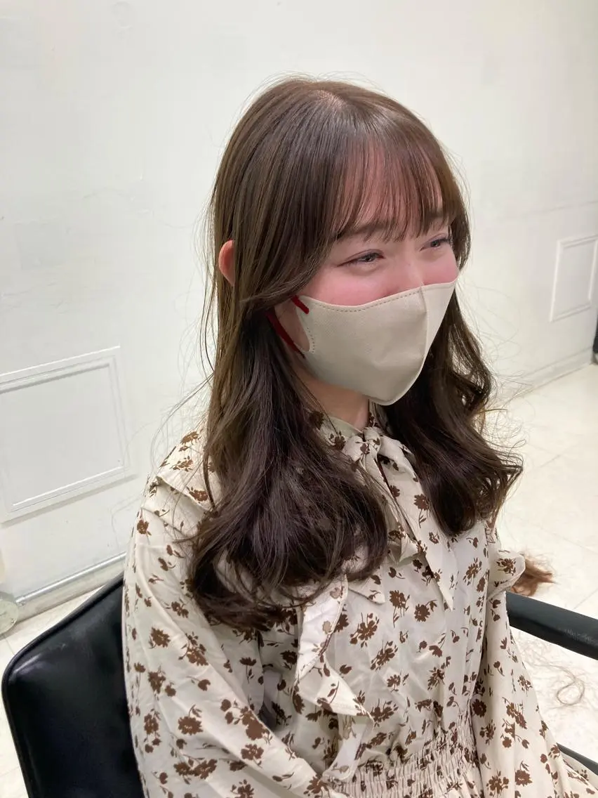 ロング カラー カット ヘアカラー トリートメント 💖ブリーチなし透明 感💖ASAHIのヘアスタイル