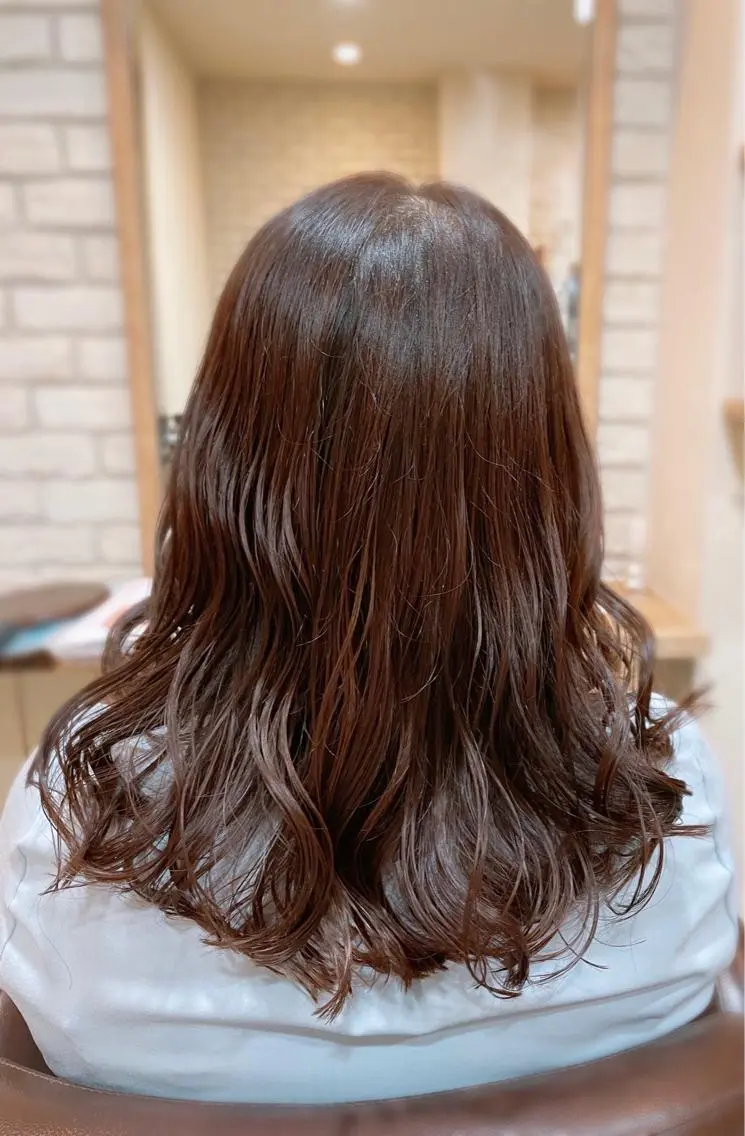 セミロング カラー ブラウンカラー ピンクカラー ピンクブラウン 清水 有実子のヘアスタイル