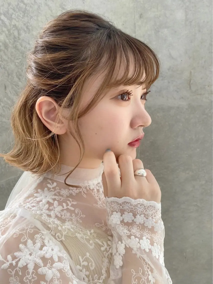 ショート カラー ヘアアレンジ 銀座メンズ専門🖤 叶奈々のヘアスタイル