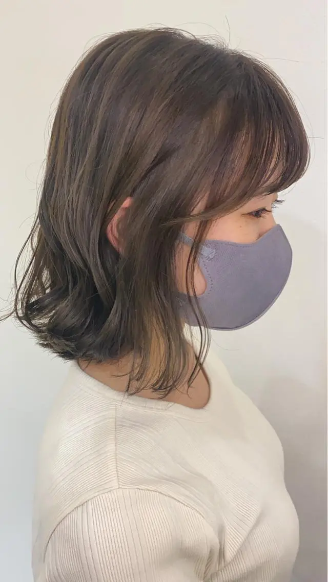 ミディアム カラー 透明感カラー グレージュ オリーブグレージュ オリーブグレー ヘアカラー トリートメント 透明感カラー/ レイヤーkotonoのヘアスタイル
