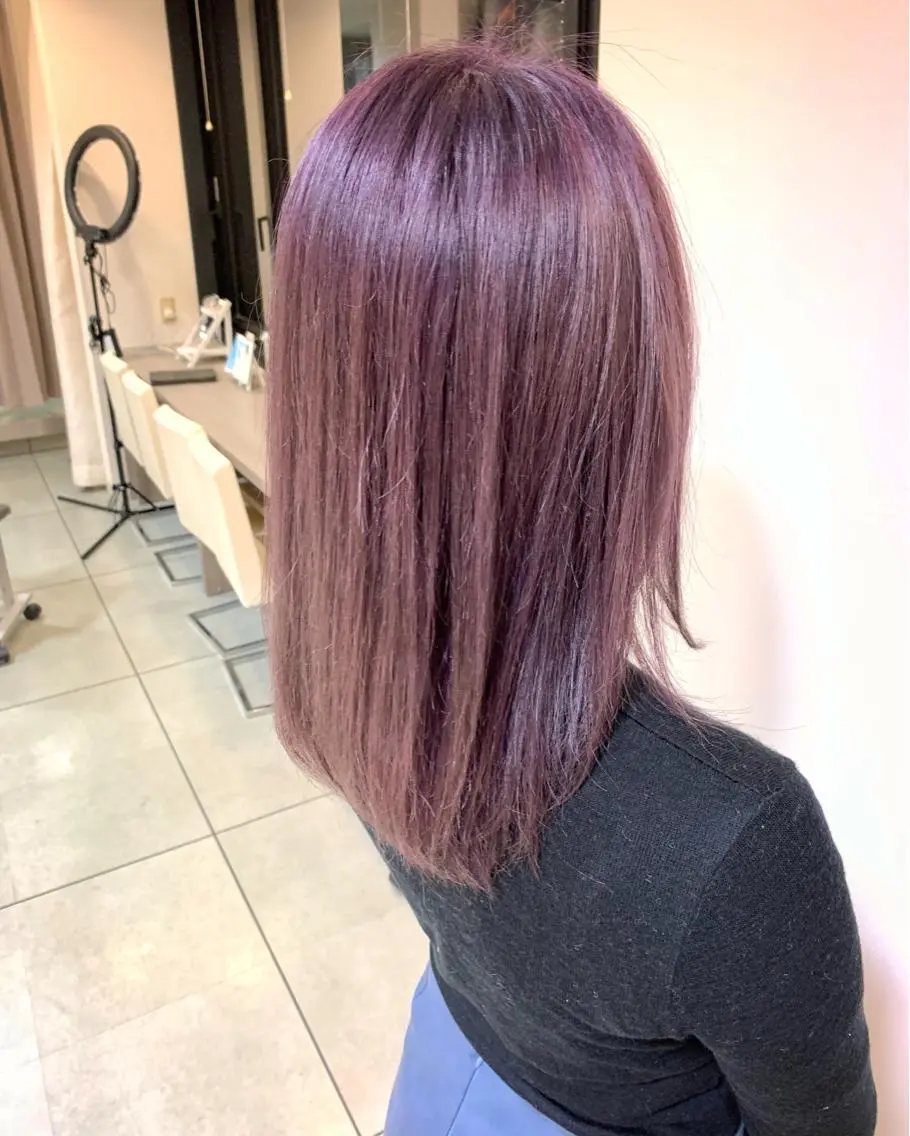 ミディアム カラー ピンクカラー ヘアカラー トリートメント Miru by INCE HAIRのヘアスタイル