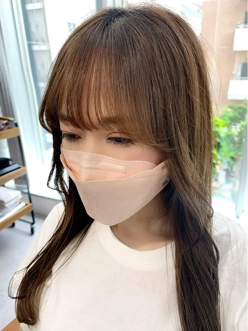 ミディアム カラー パーマ ヘアアレンジ メンズ キッズ ネイル マツエク・マツパ アイブロウ 似合せレイヤー/ 柔らか透明感カラーのヘアスタイル