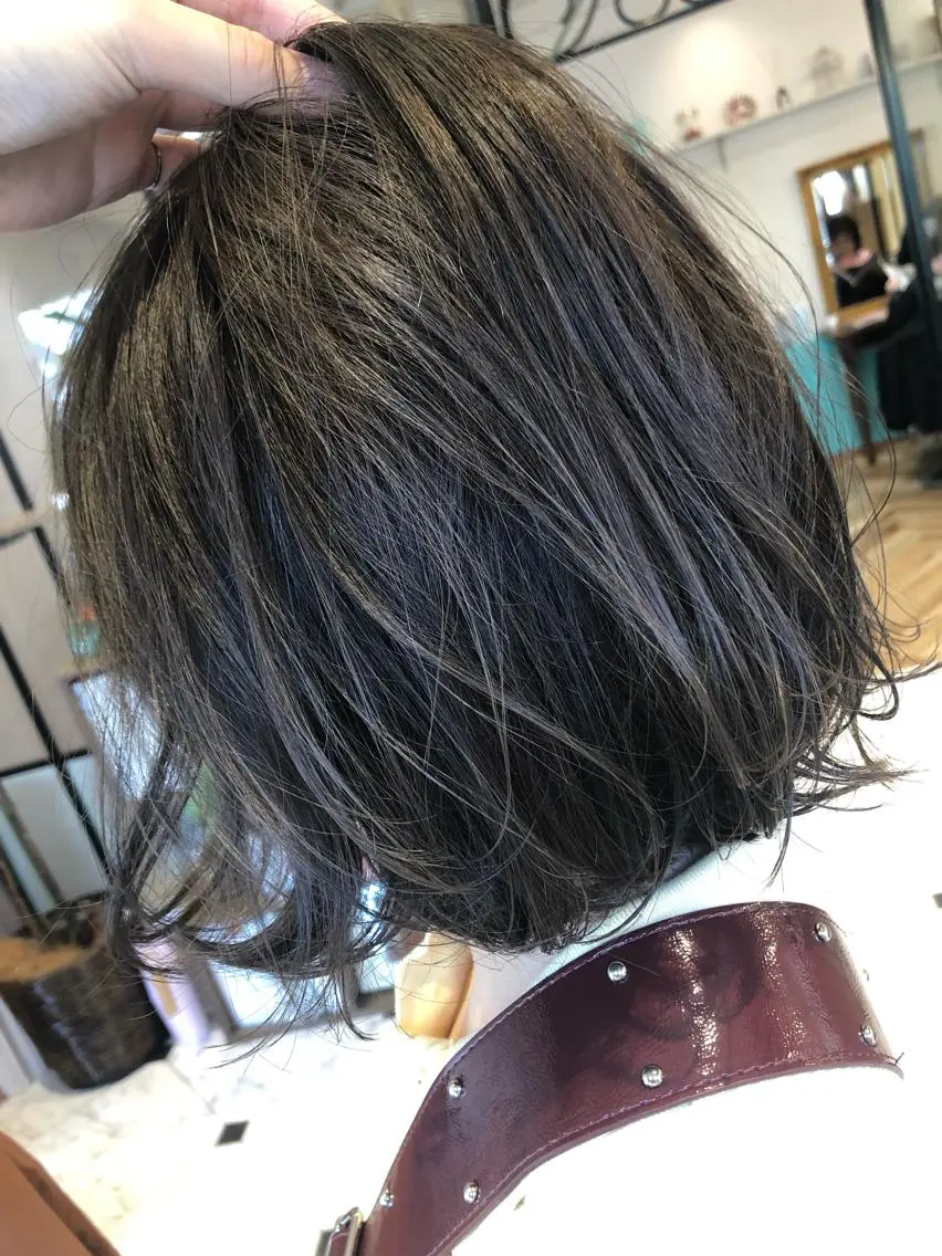 ミディアム ヘアアレンジ ヘアカラー トリートメント 韓国ヘア♡おくれ毛♡ ボブ♡sayakaのヘアスタイル