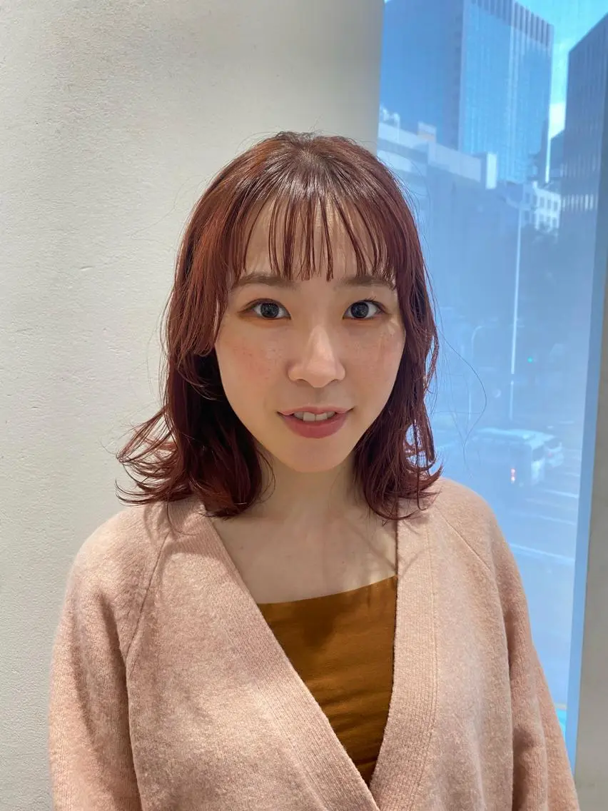 ミディアム カラー 増井 彩乃のヘアスタイル