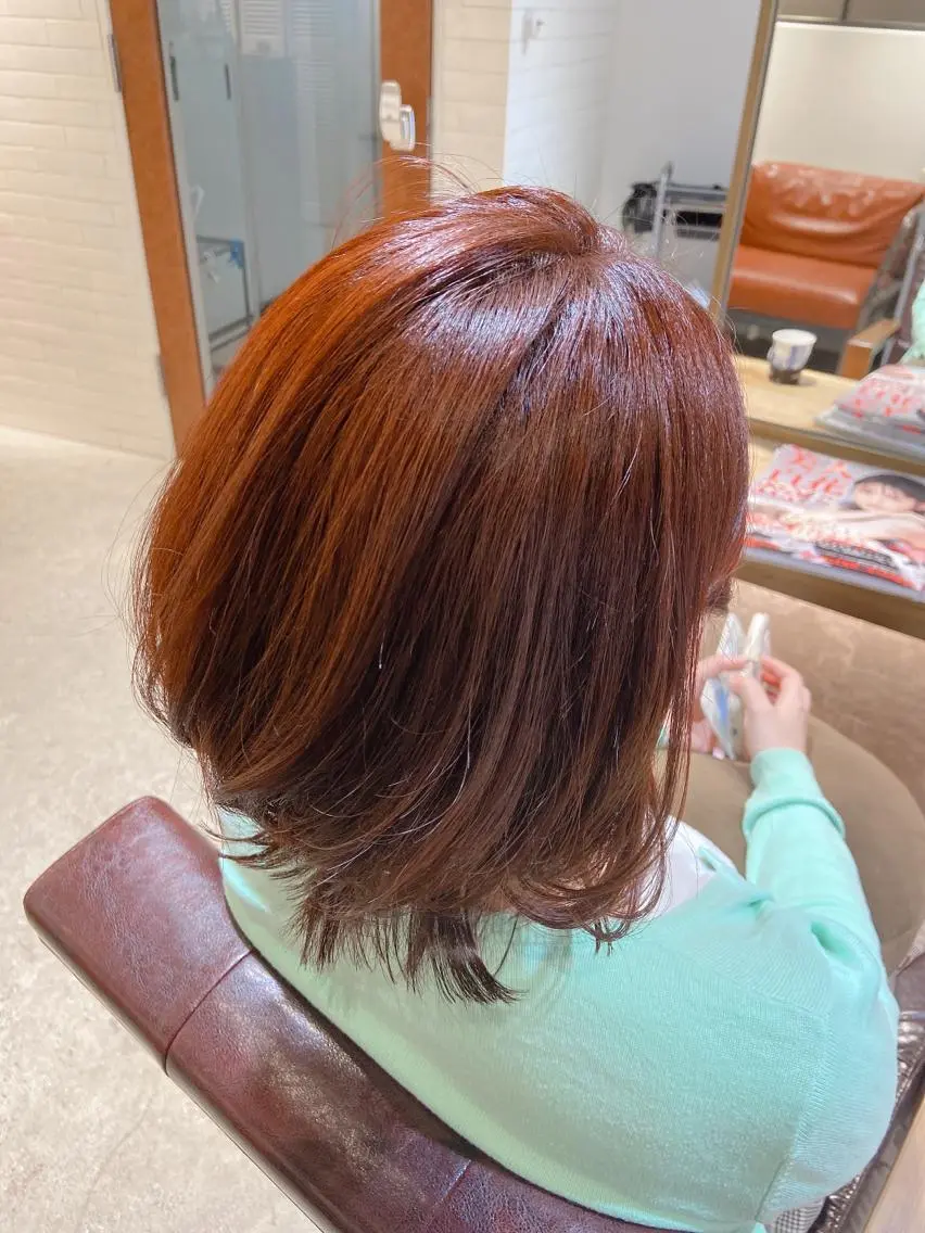 ミディアム カラー ヘアアレンジ ウルフカット レイヤー×ヘッドスパ ＊保田遥＊のヘアスタイル