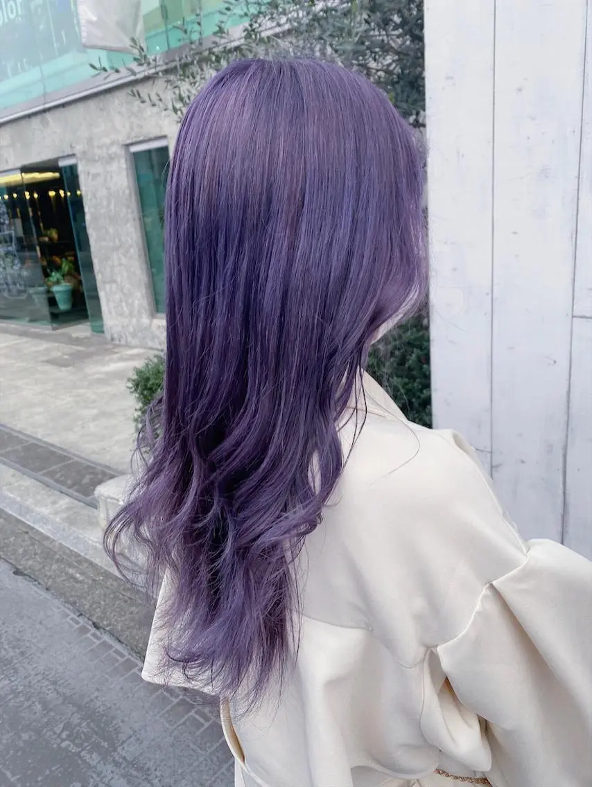 ロング カラー ヘアアレンジ ヘアカラー トリートメント 韓国レイヤーカット/ 儚げカラーチナツのヘアスタイル
