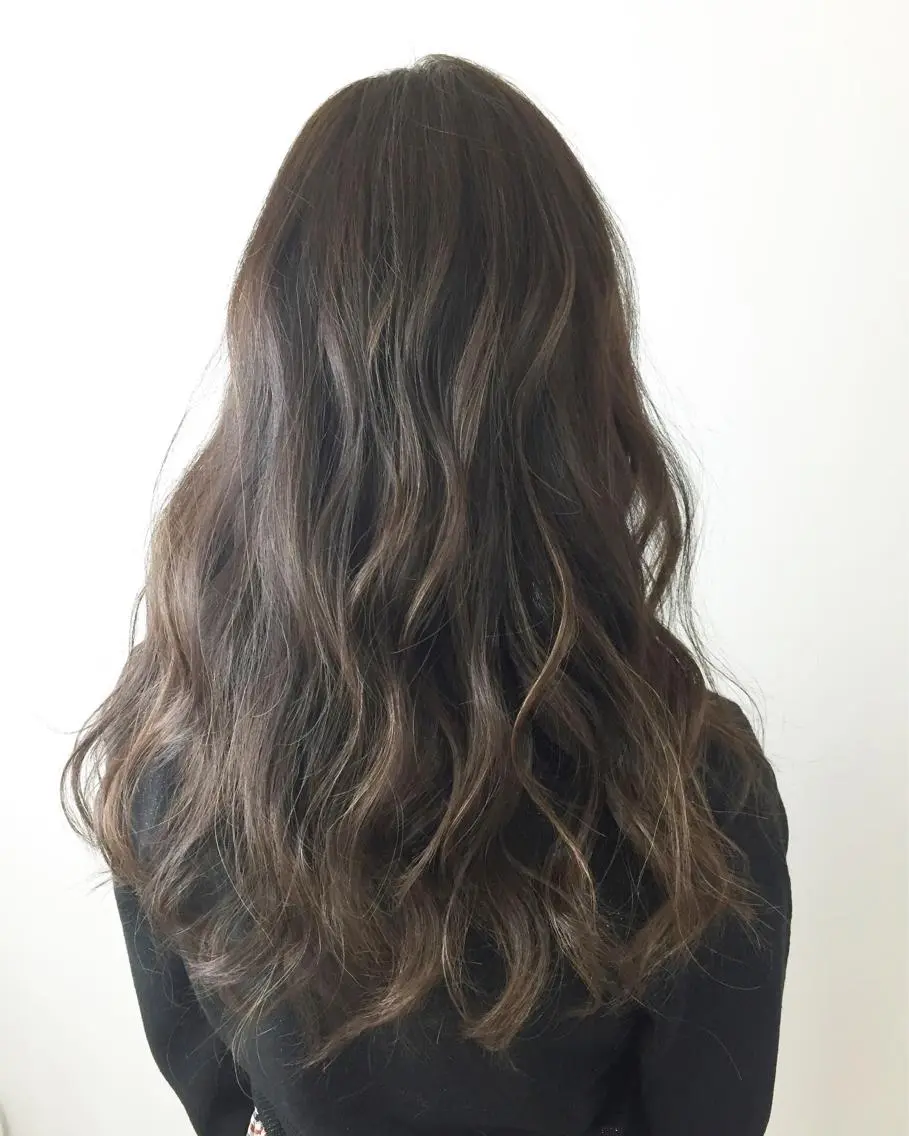 ロング カラー ハイライトカラー ハイライト 透明感カラー 松田晃代のヘアスタイル