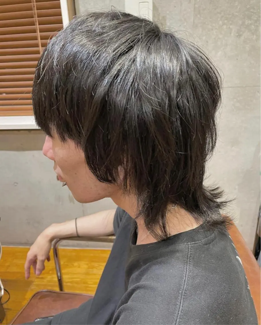 メンズ メンズウルフカット ウルフカット 暖色カラーボブカット 🍇⛄️佐藤愛里のヘアスタイル