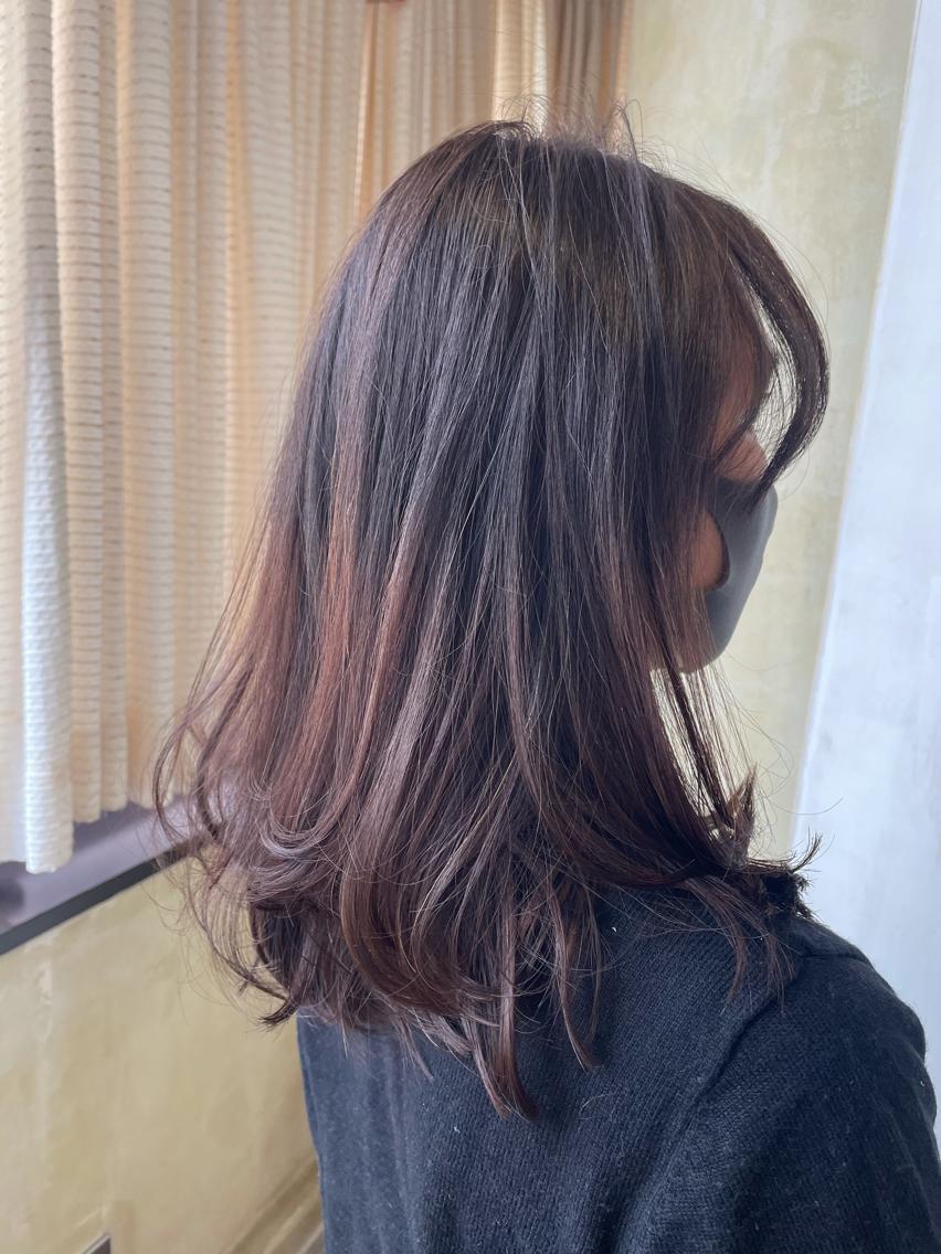 ミディアム カラー パーマ ヘアアレンジ ボブ 🐤 ゆい🐓のヘアスタイル
