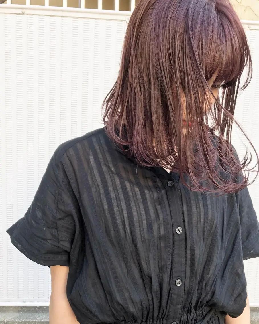ミディアム カラー バイオレットカラー カット Musiiik hairのヘアスタイル