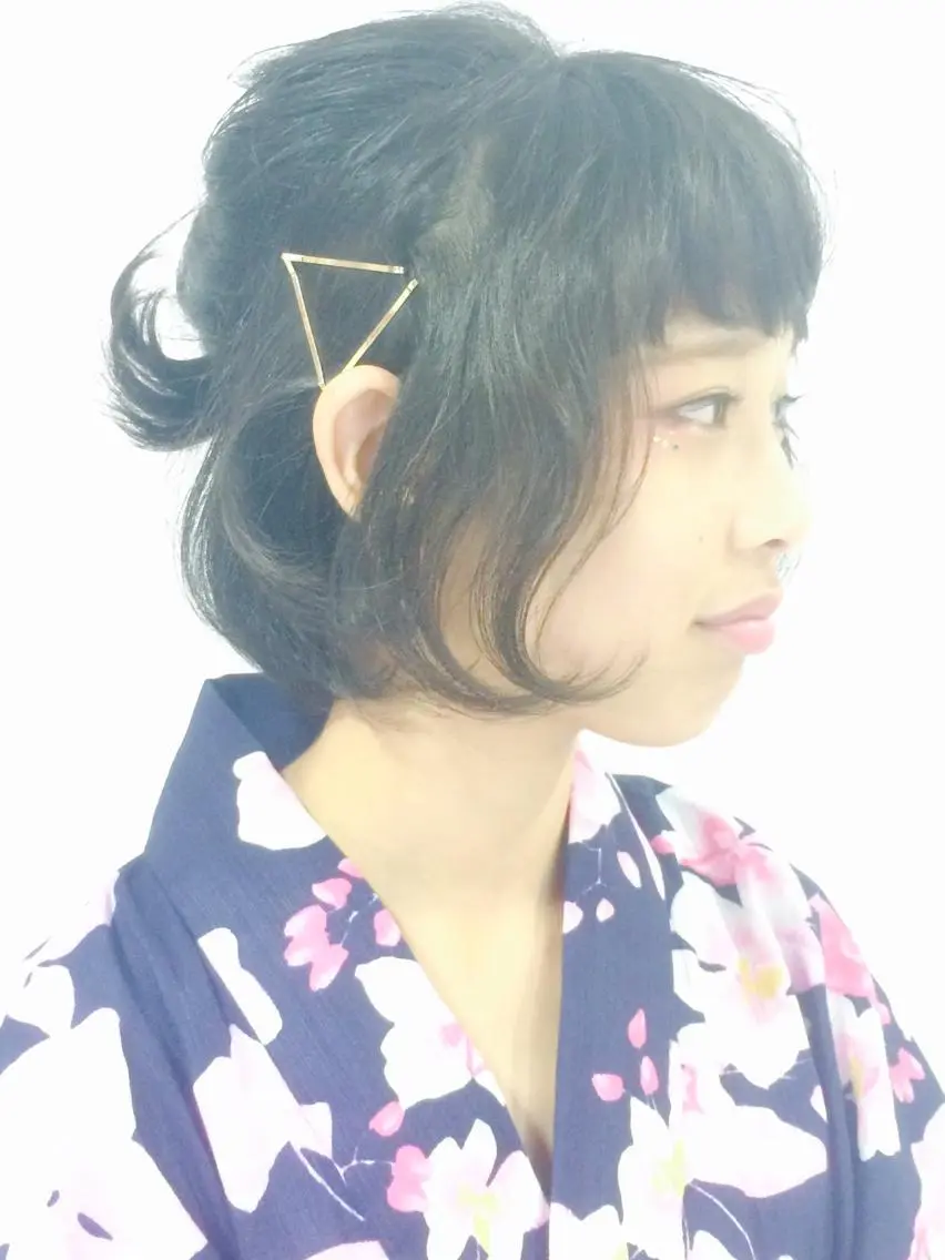 ショート ヘアアレンジ ショートヘア 浴衣 ハイトーン特化🤍 浦住のヘアスタイル