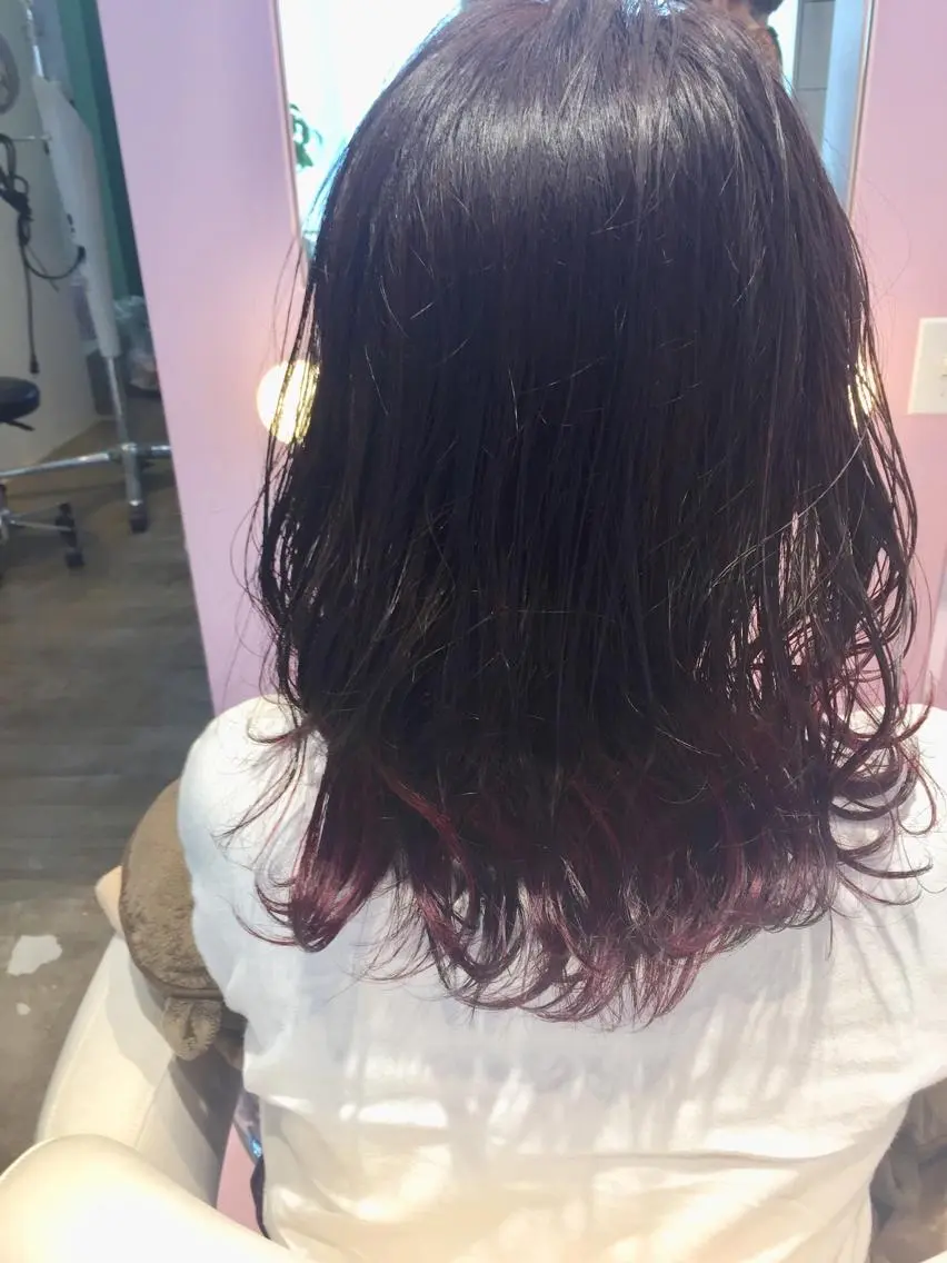 ミディアム カット ヘアカラー トリートメント 所渉/韓国レイヤー /ウルフカットのヘアスタイル