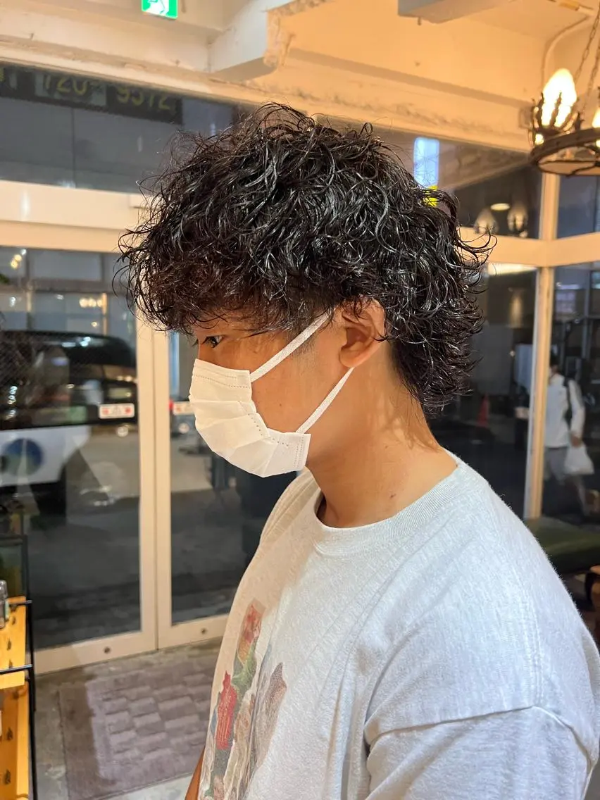 ミディアム カット パーマ バレイヤージュ職人 🔥代表YU-SHIのヘアスタイル