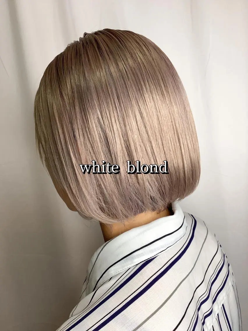 カラー ブロンド ホワイトブロンド 稲田 全将のヘアスタイル
