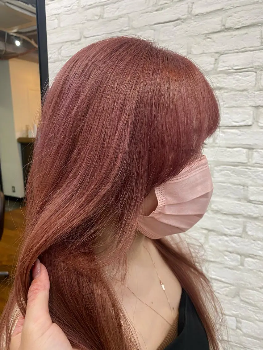 ロング カラー ピンクカラー カット ヘアカラー トリートメント マンツーマンサロン 🤍Tanakaのヘアスタイル