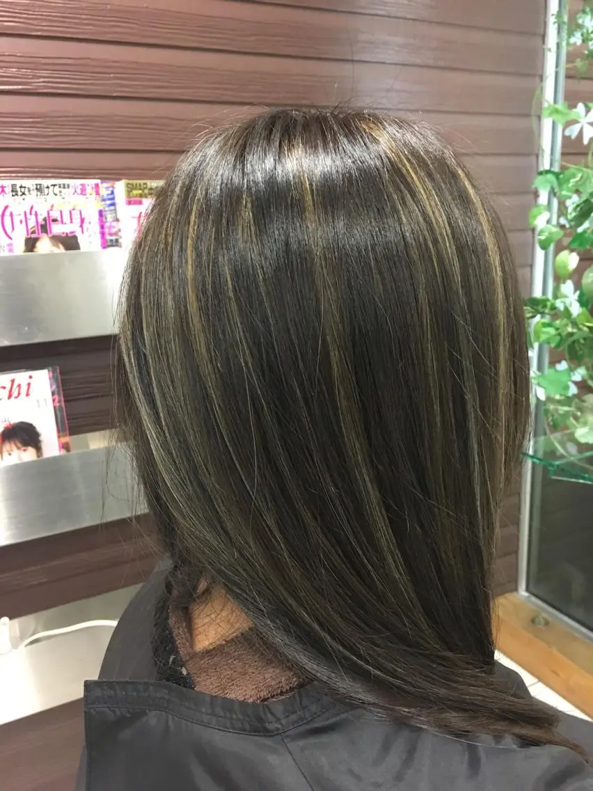 カラー グレージュ ハイライトカラー 落合孝臣/新潟駅南 /髪質改善のヘアスタイル