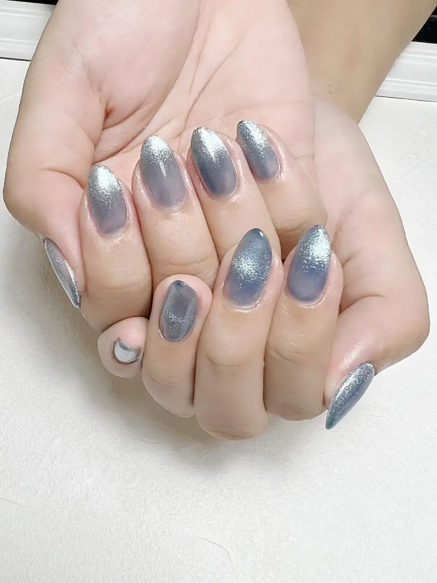 ネイル ジェルネイル グラデーション キラキラネイル マグネットネイル ワンカラーネイル rouse nail RISATOのネイルデザイン