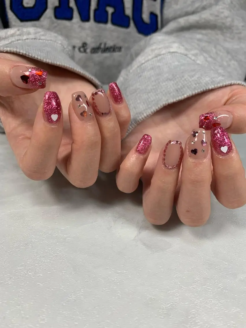 ネイル ハート ハンドネイル SAKU nail 作島茜のネイルデザイン