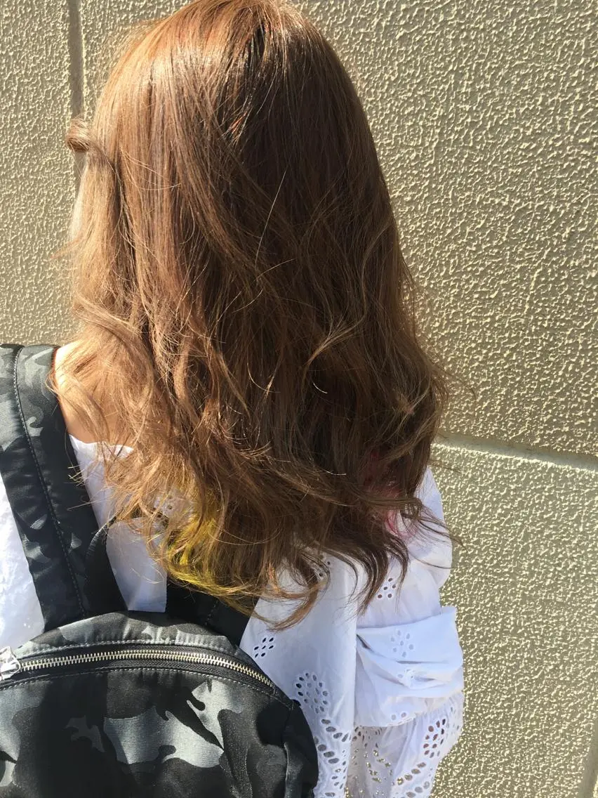 セミロング カラー ヘアアレンジ きむえり/髪質改善 /うねり広がり改善のヘアスタイル
