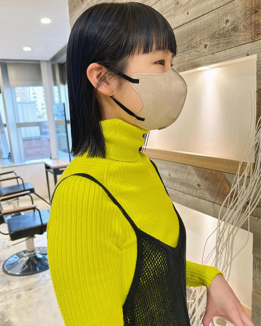 ミディアム カラー ブルーカラー ダブルカラー ネイビーカラー カット ヘアカラー トリートメント 村上雅人 ナチュラルモードのヘアスタイル