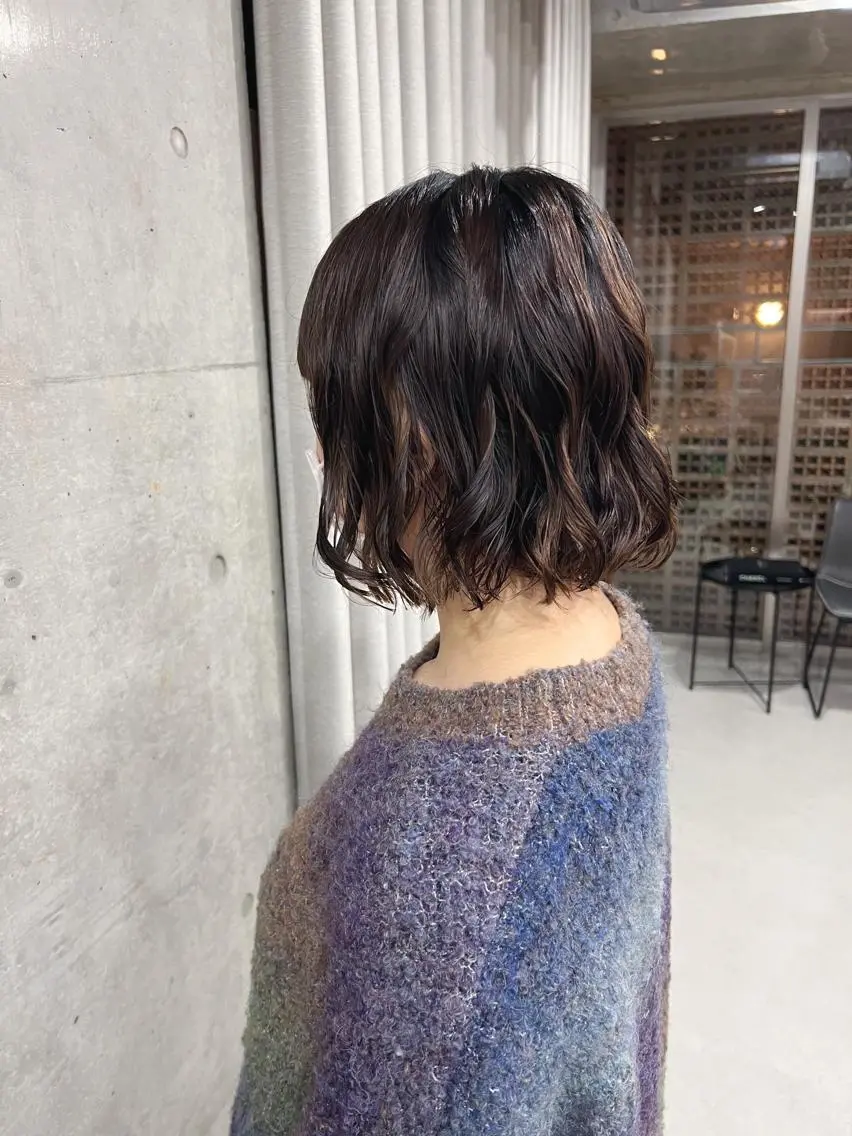 ショート パーマ カット パーマ トリートメント ボブパーマコテ巻き風 パーマNo1深江秀平のヘアスタイル