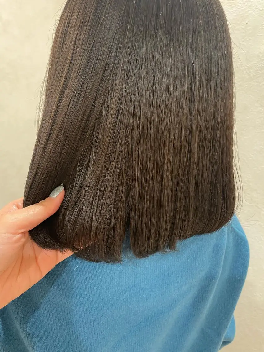 ミディアム ヘアカラー トリートメント 透明感オリーブ🫒/ ブリーチなしWカラーのヘアスタイル