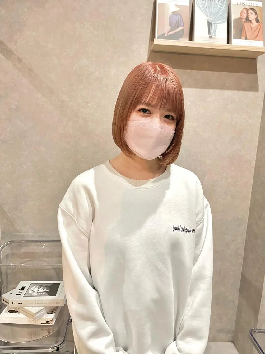 ミディアム カラー カット ヘアカラー トリートメント 一ノ瀬 暁のヘアスタイル