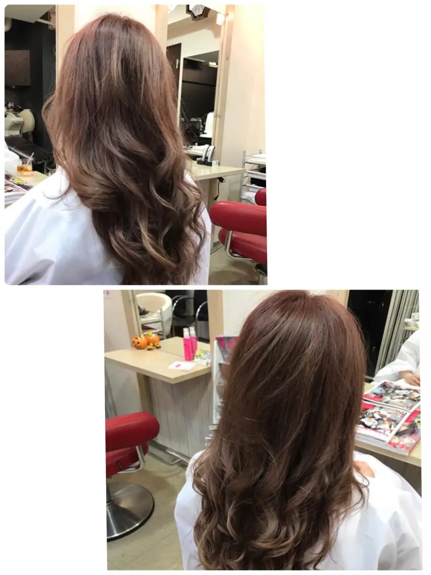 カラー ブラウンカラー ピンクカラー 渋谷宮益坂 omoのヘアスタイル