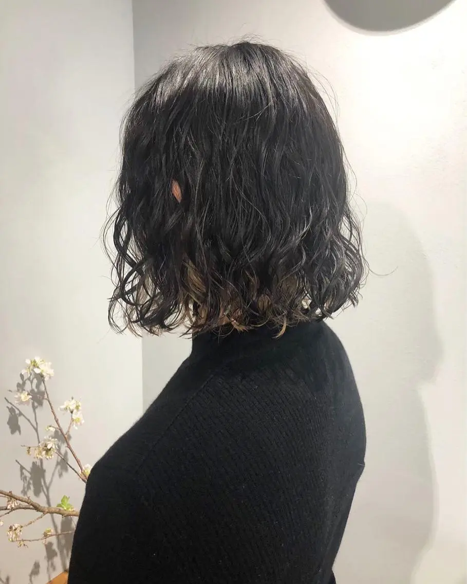 パーマ カット パーマ トリートメント ボブパーマコテ巻き風 パーマNo1深江秀平のヘアスタイル