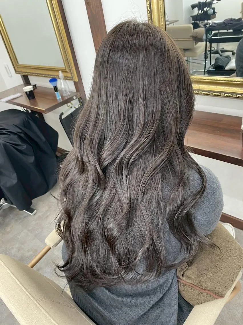 ロング カラー ショートボブ ボブ くびれヘア 顔周りカット ロング ヘアカラー トリートメント newi saLyu ネウィ サリューのヘアスタイル
