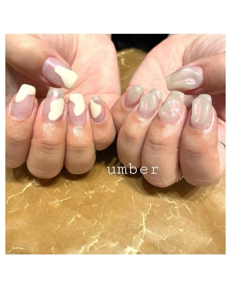 ネイル クリアネイル フラッシュネイル フットネイル フレンチネイル マグネットネイル ハンドネイル umber 三茶1分のネイルデザイン