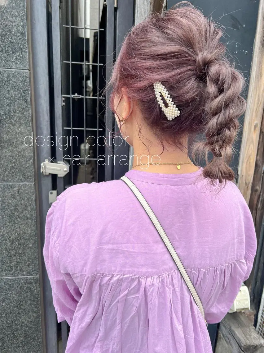 セミロング カラー グレージュ ラベンダーカラー ラベンダーグレージュ ラベンダーグレー ヘアカラー カラーパティシエ facce🌼ikoのヘアスタイル