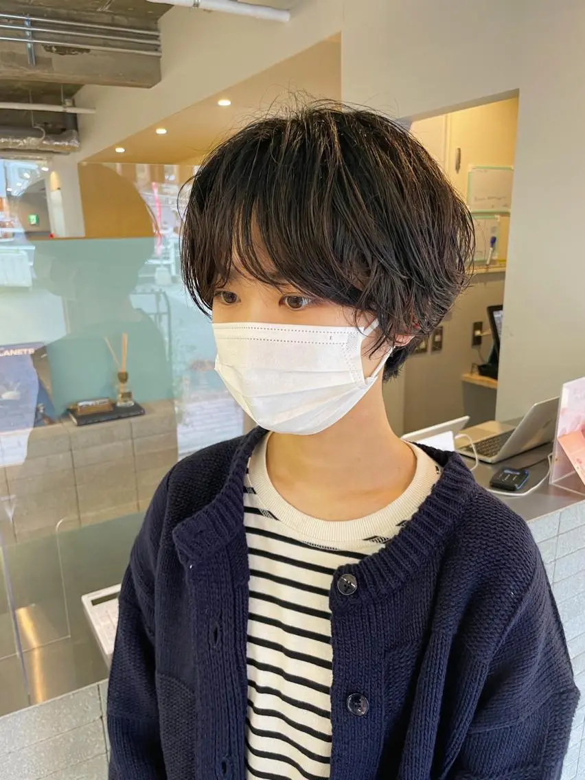 ショート パーマ 髪質改善×美髪矯正 艶髪カラー 阪口のヘアスタイル