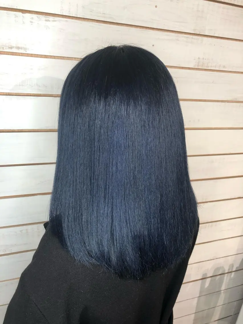 セミロング カラー ブルーカラー ネイビーカラー カット ヘアカラー トリートメント 🧡艶髪/エクステ 🫧🧡YUKI❄️のヘアスタイル