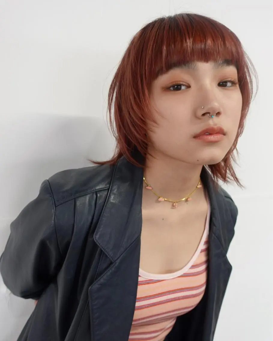 ミディアム カラー カット ヘアカラー トリートメント さと ちはるのヘアスタイル