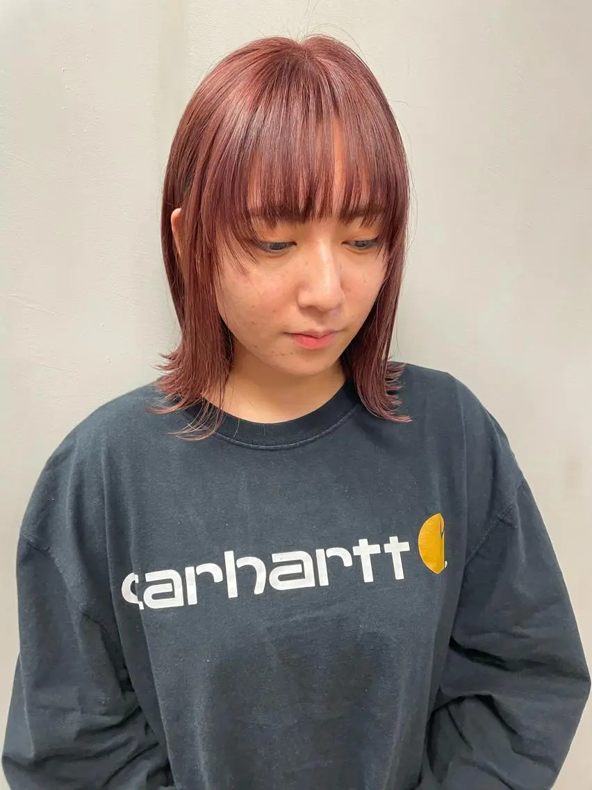 ミディアム カラー パーマ ヘアアレンジ メンズ キッズ ネイル マツエク・マツパ アイブロウ カット ヘアカラー トリートメント tatsumi/ボブ ウルフ/レイヤーのヘアスタイル