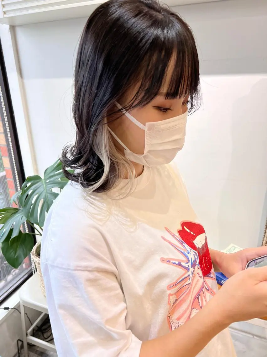 ミディアム カラー ヘアアレンジ グレージュ ヘアカラー トリートメント ヘアセット 大宮/山口 竣也のヘアスタイル