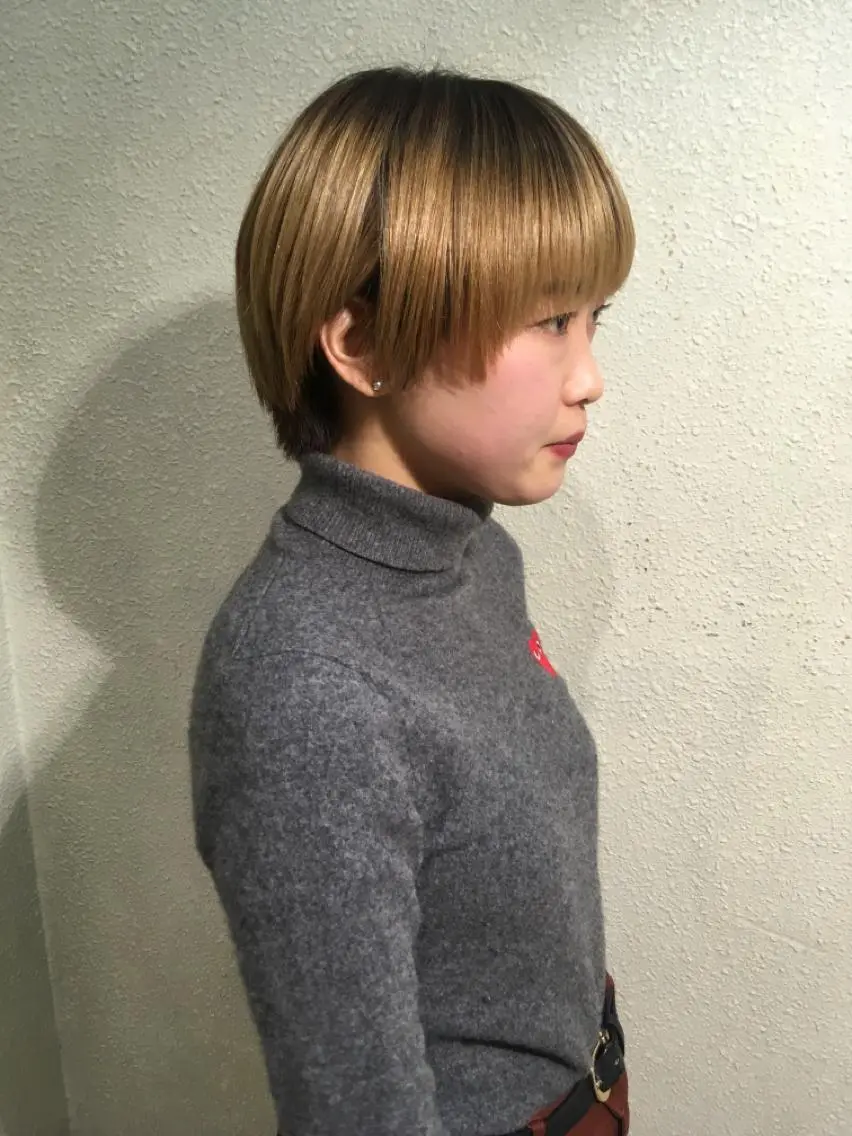 ショート カット ヘアカラー ヨナイ チヒロのヘアスタイル