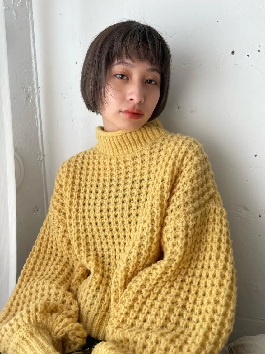 ショート 🍋透け感カラー🍃 オリーブ🍐Kahoのヘアスタイル