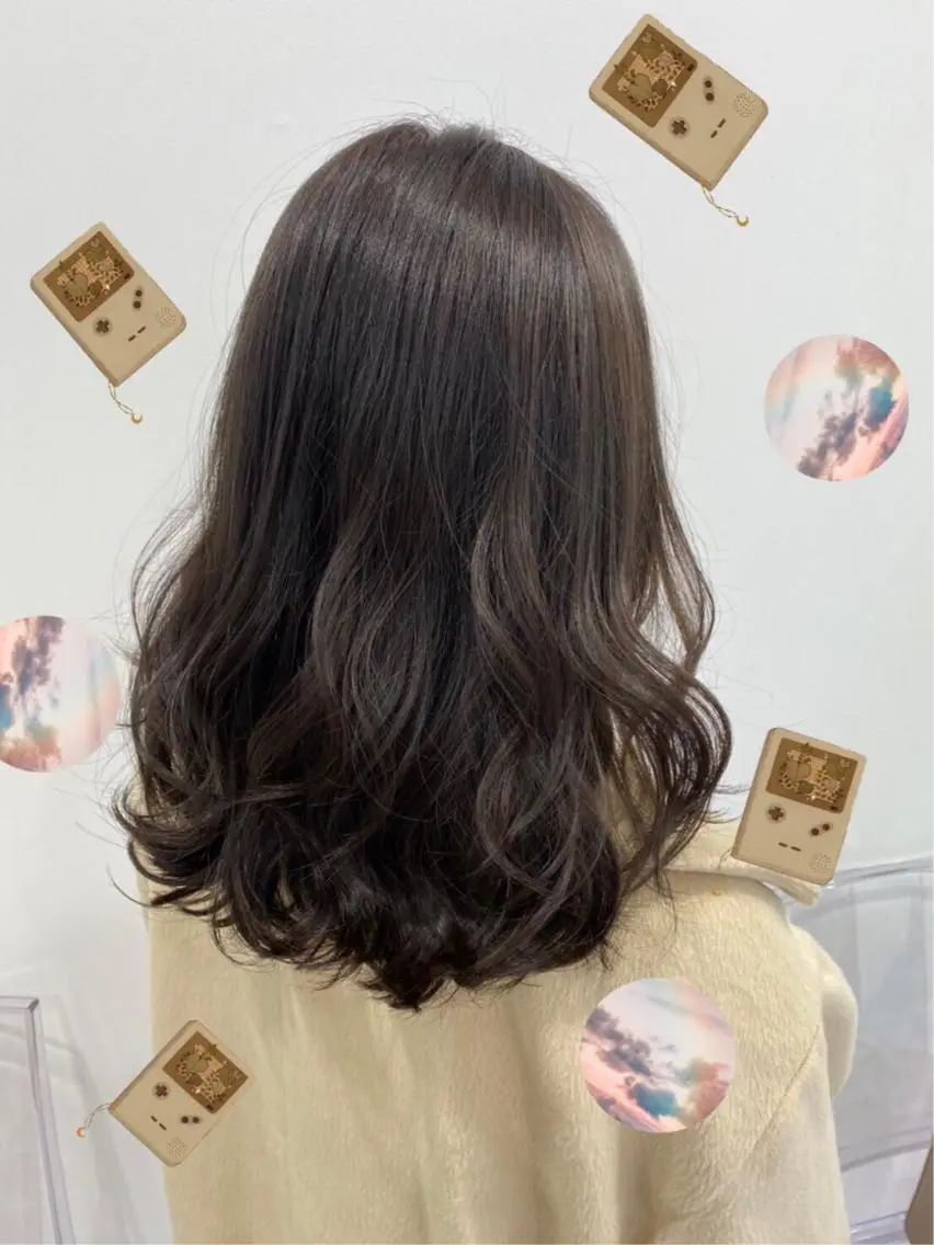 ロング カラー パーマ ヘアアレンジ メンズ キッズ 上品＆韓国風 🥀海心🥀のヘアスタイル