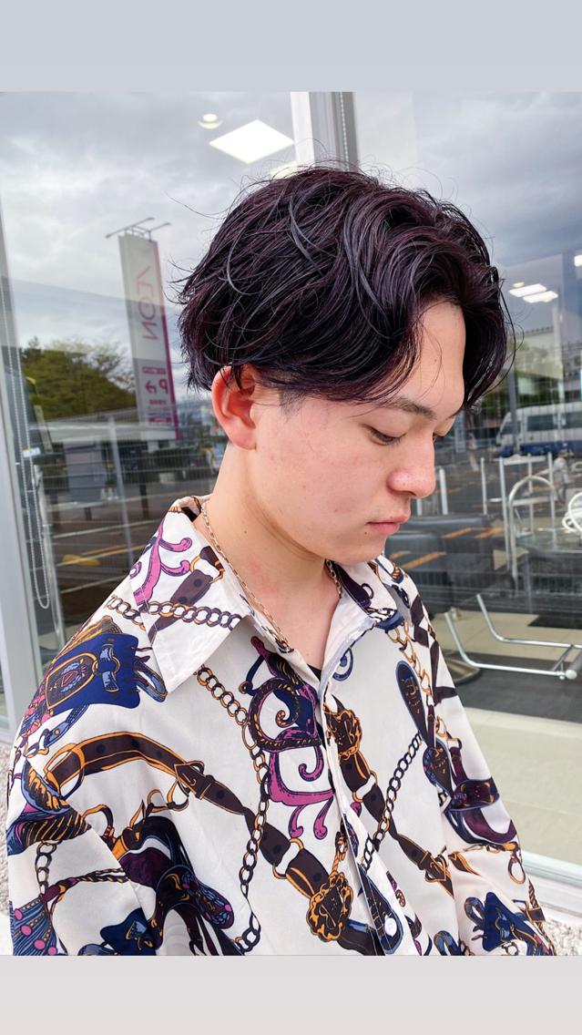 ショート カラー メンズ センターパート 横地 凌のヘアスタイル