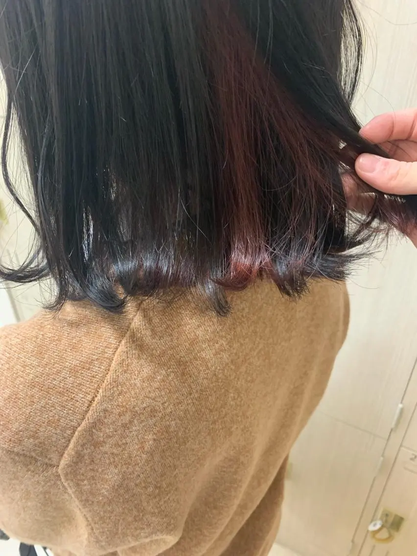 セミロング カラー ヘアカラー トリートメント 暖色/ブリーチカラー 🎀 M i k uのヘアスタイル