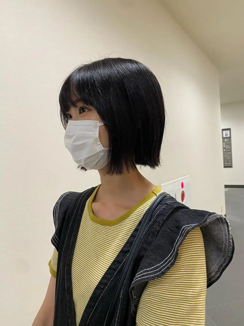 ショート ワンレンボブ ショートボブ ボブ 髪質改善 タンバルモリ 🌿レイヤー/ブリー チ/🌿JINのヘアスタイル