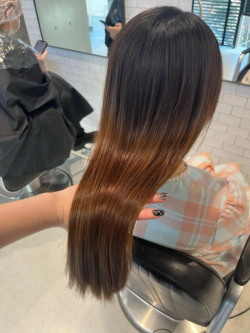セミロング カラー パーマ ヘアアレンジ カット ヘアカラー トリートメント 透明感/オリーブ/ グレージュ/YUKAのヘアスタイル