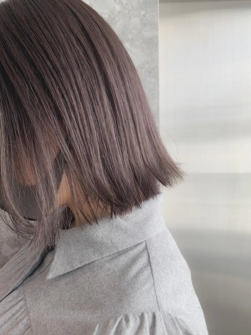 ミディアム カラー グレージュ ラベンダーカラー ラベンダーグレージュ ラベンダーグレー ヘアカラー トリートメント 山下 千明のヘアスタイル