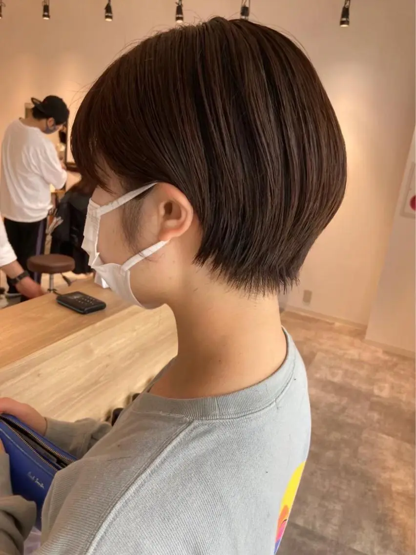 ショート カラー バレイヤージュ ブリーチ ケアブリーチ ダブルカラー ハイライトカラー 神戸ボブ✂️ ioe三宮/田 伸佳のヘアスタイル